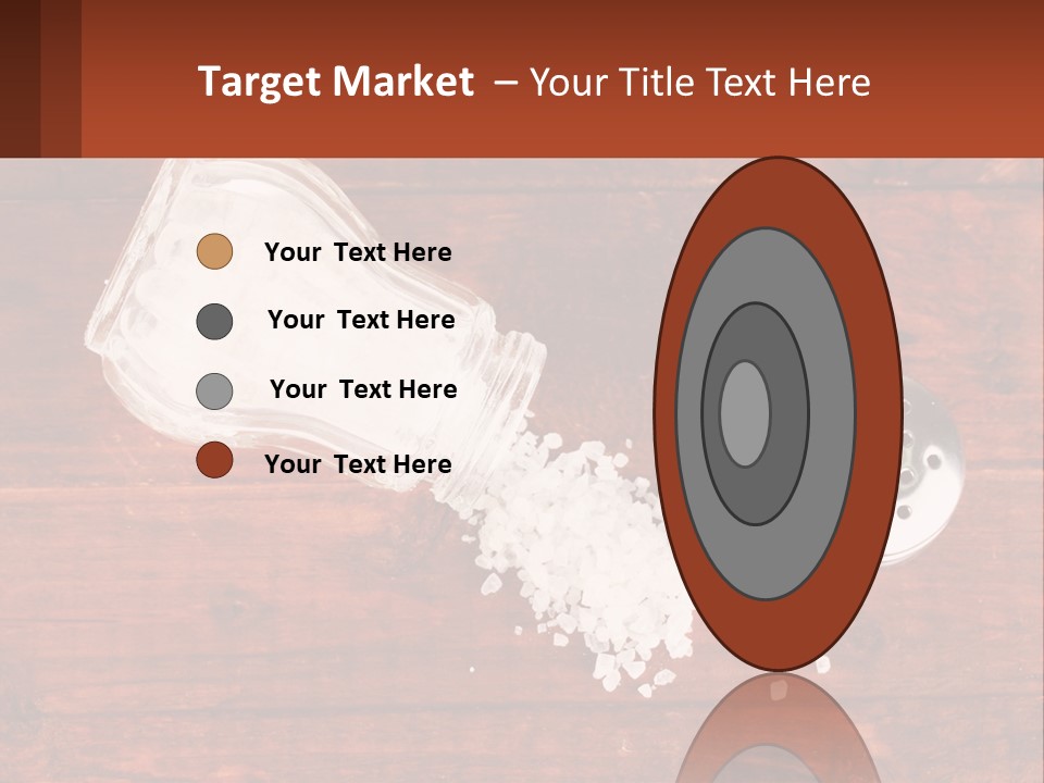 A Salt Shaker And A Scoop Of Salt On A Wooden Table PowerPoint Template