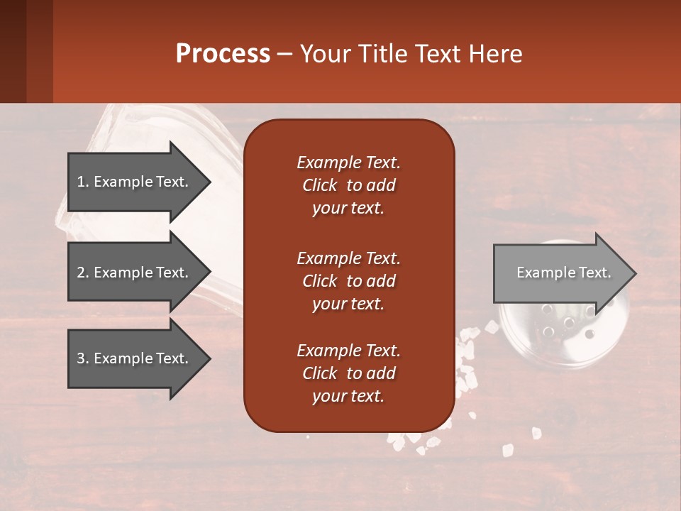 A Salt Shaker And A Scoop Of Salt On A Wooden Table PowerPoint Template