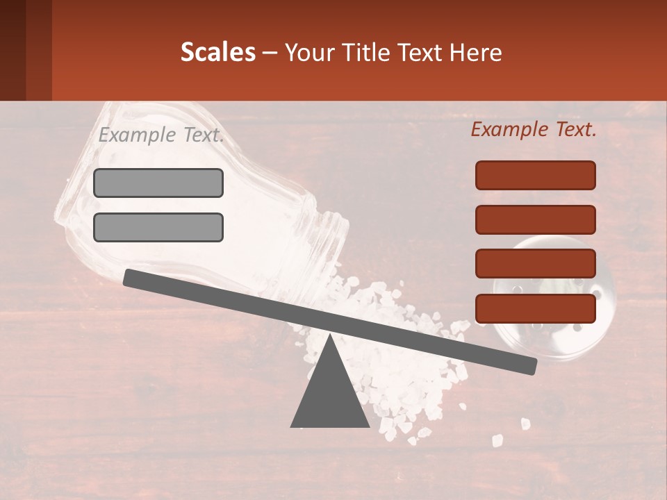 A Salt Shaker And A Scoop Of Salt On A Wooden Table PowerPoint Template