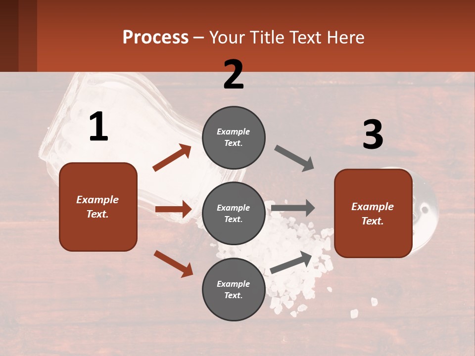 A Salt Shaker And A Scoop Of Salt On A Wooden Table PowerPoint Template