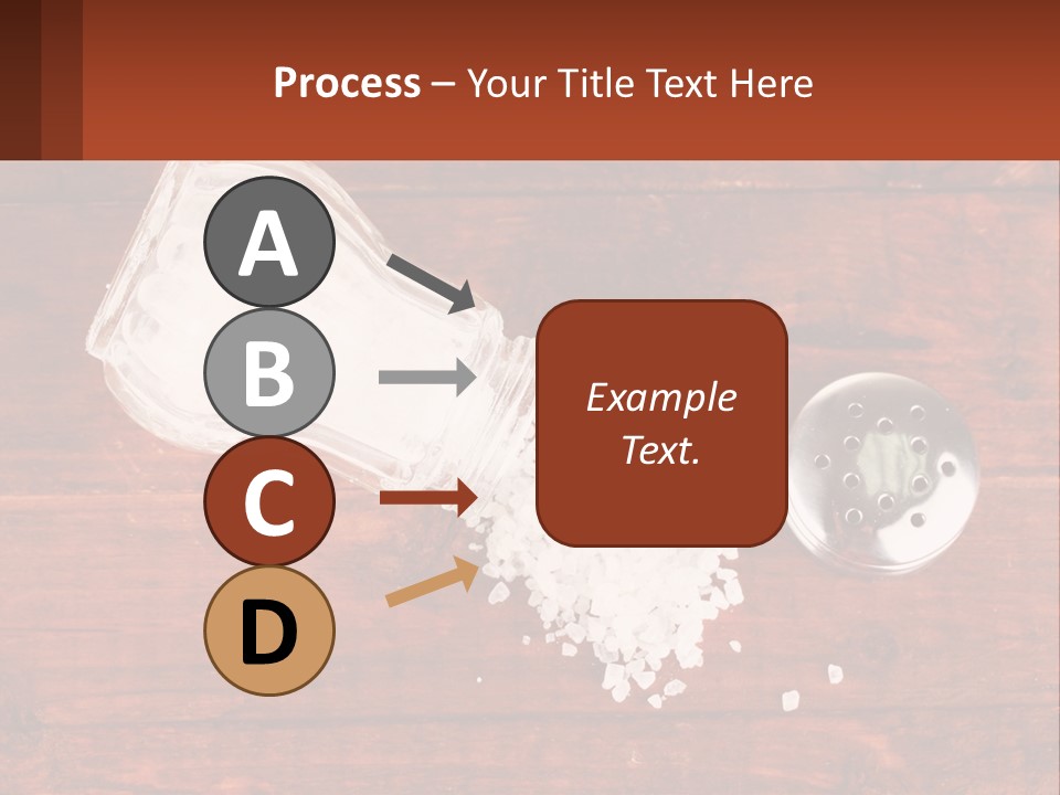 A Salt Shaker And A Scoop Of Salt On A Wooden Table PowerPoint Template