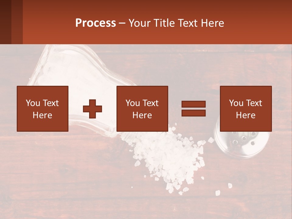 A Salt Shaker And A Scoop Of Salt On A Wooden Table PowerPoint Template