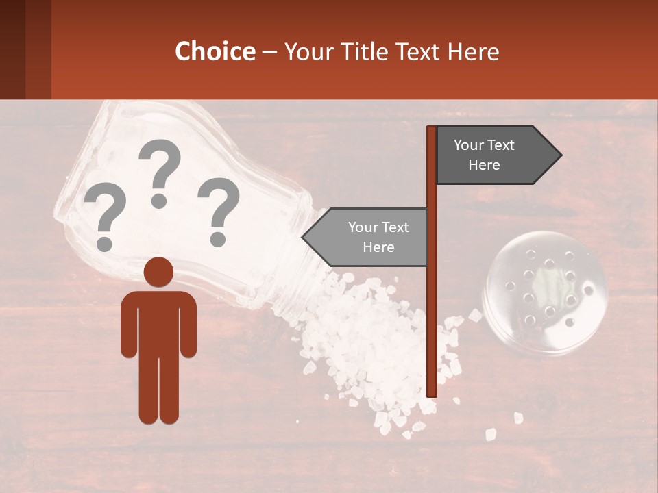 A Salt Shaker And A Scoop Of Salt On A Wooden Table PowerPoint Template