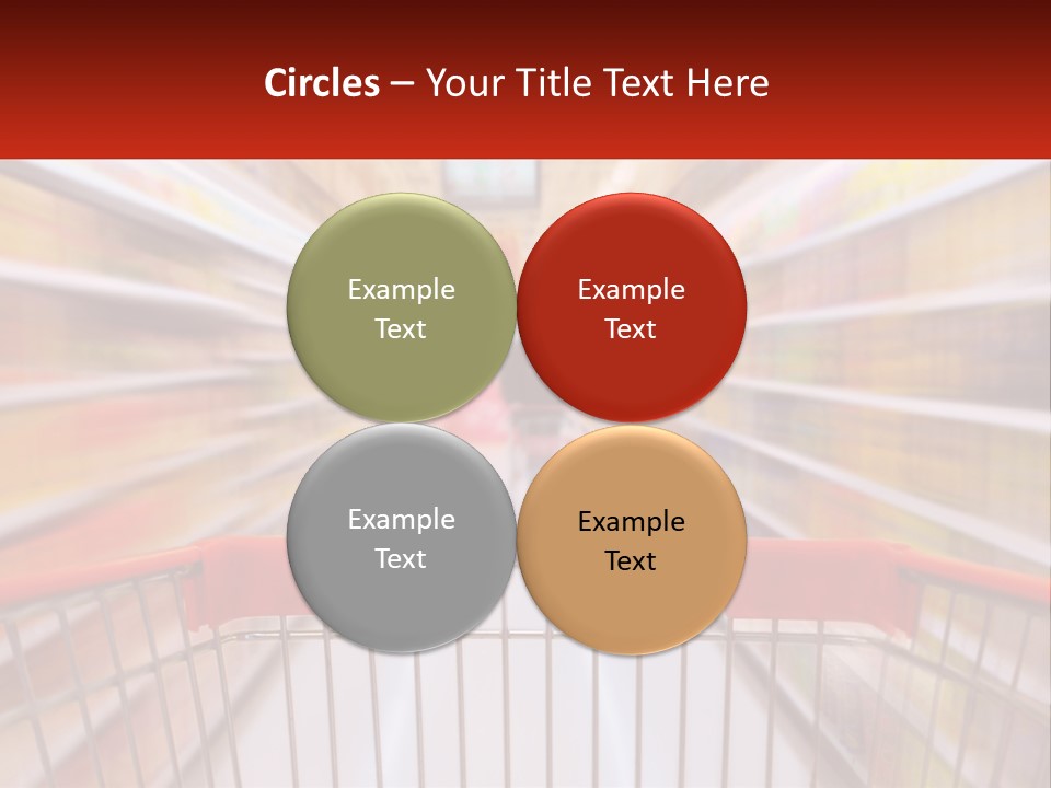 A Shopping Cart In A Store With A Person In The Background PowerPoint Template