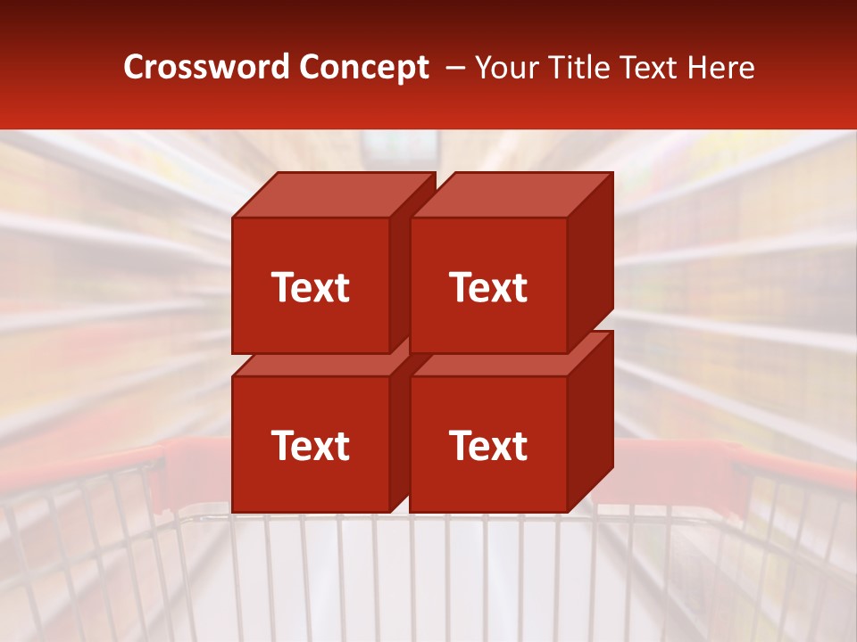 A Shopping Cart In A Store With A Person In The Background PowerPoint Template