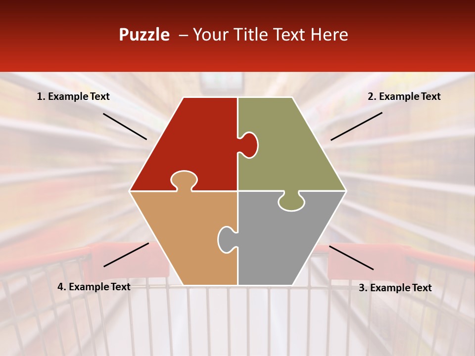 A Shopping Cart In A Store With A Person In The Background PowerPoint Template