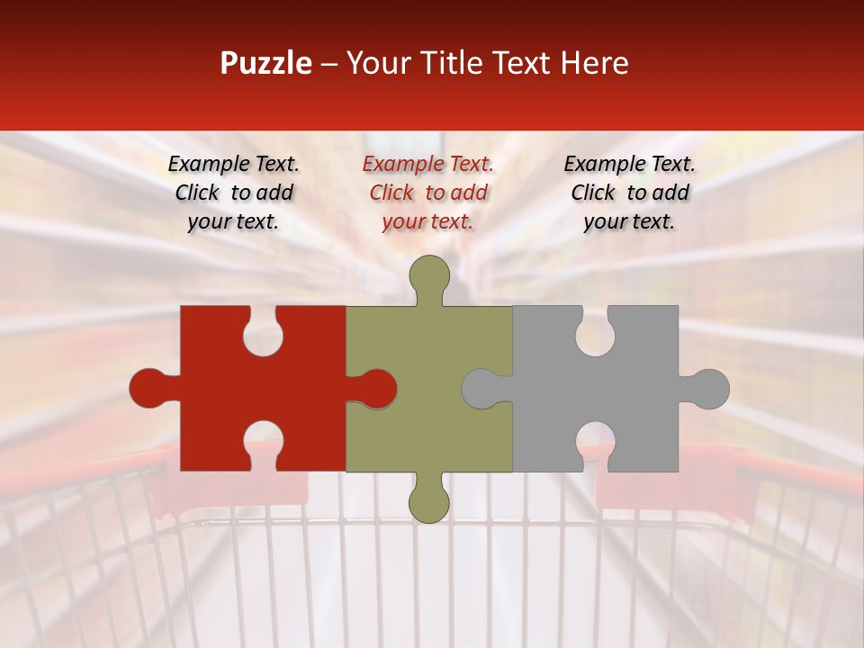 A Shopping Cart In A Store With A Person In The Background PowerPoint Template