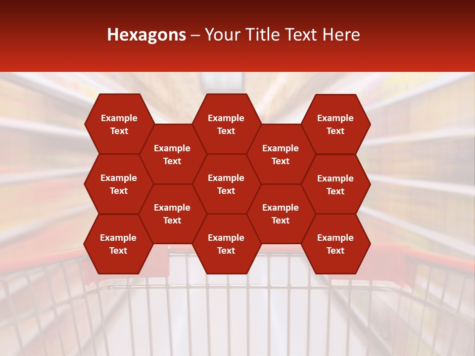 A Shopping Cart In A Store With A Person In The Background PowerPoint Template