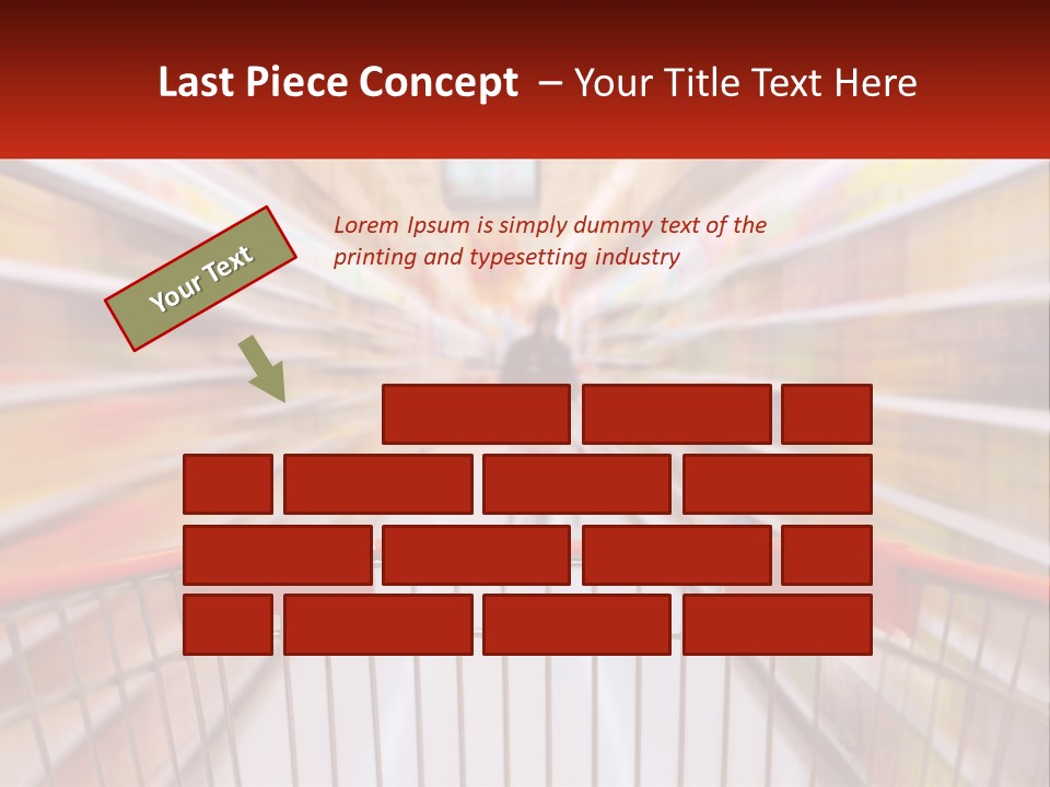 A Shopping Cart In A Store With A Person In The Background PowerPoint Template