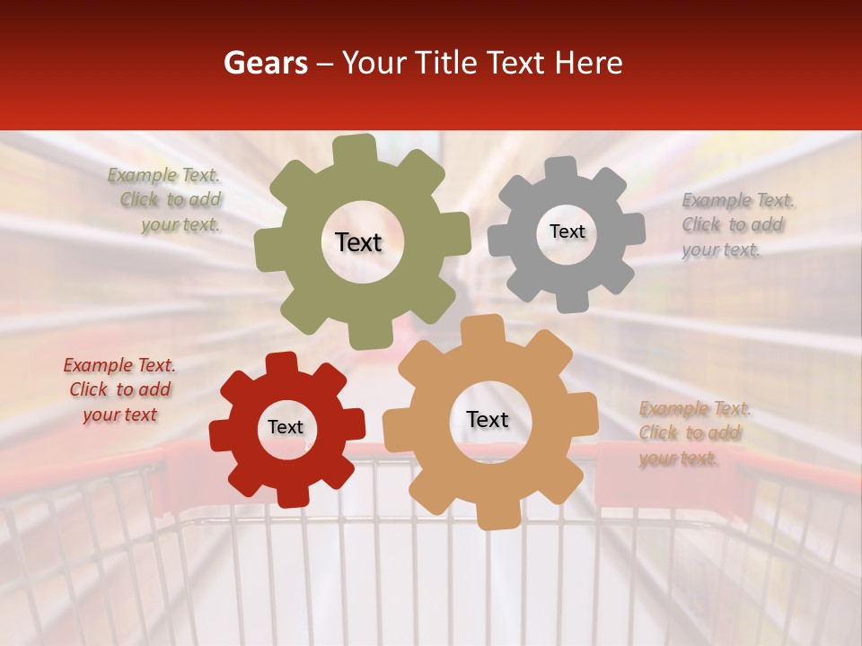 A Shopping Cart In A Store With A Person In The Background PowerPoint Template