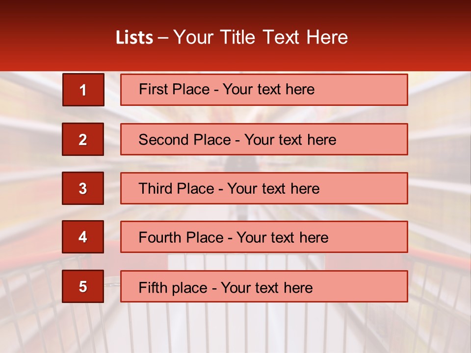 A Shopping Cart In A Store With A Person In The Background PowerPoint Template