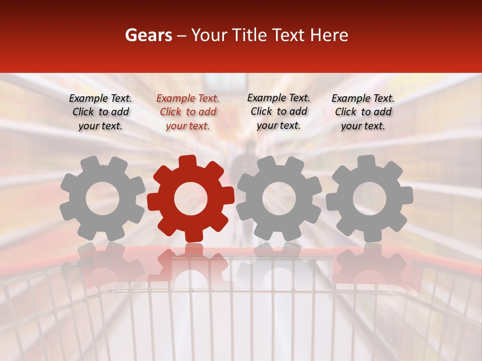 A Shopping Cart In A Store With A Person In The Background PowerPoint Template