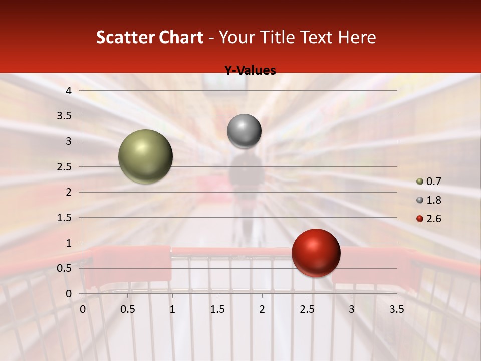 A Shopping Cart In A Store With A Person In The Background PowerPoint Template