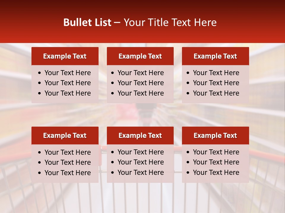 A Shopping Cart In A Store With A Person In The Background PowerPoint Template