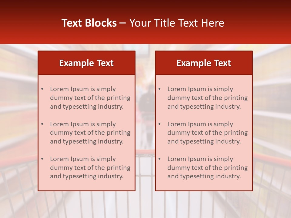 A Shopping Cart In A Store With A Person In The Background PowerPoint Template