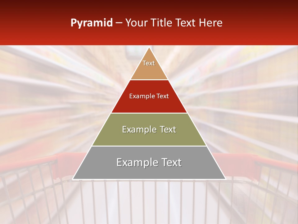 A Shopping Cart In A Store With A Person In The Background PowerPoint Template