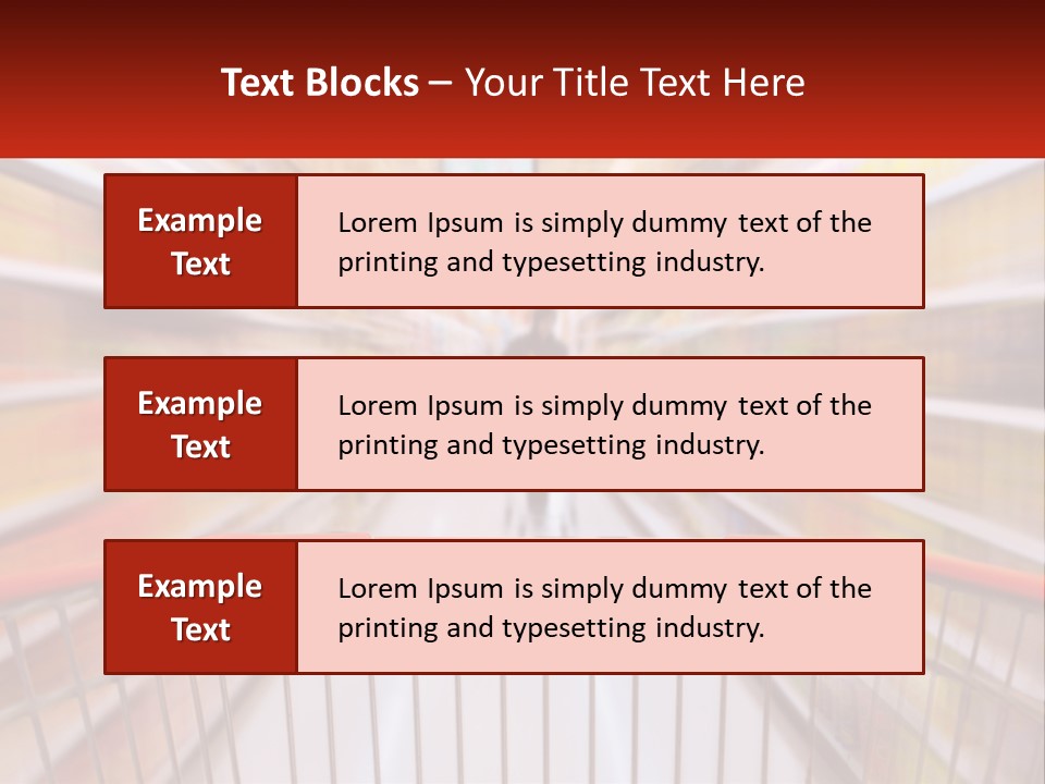 A Shopping Cart In A Store With A Person In The Background PowerPoint Template