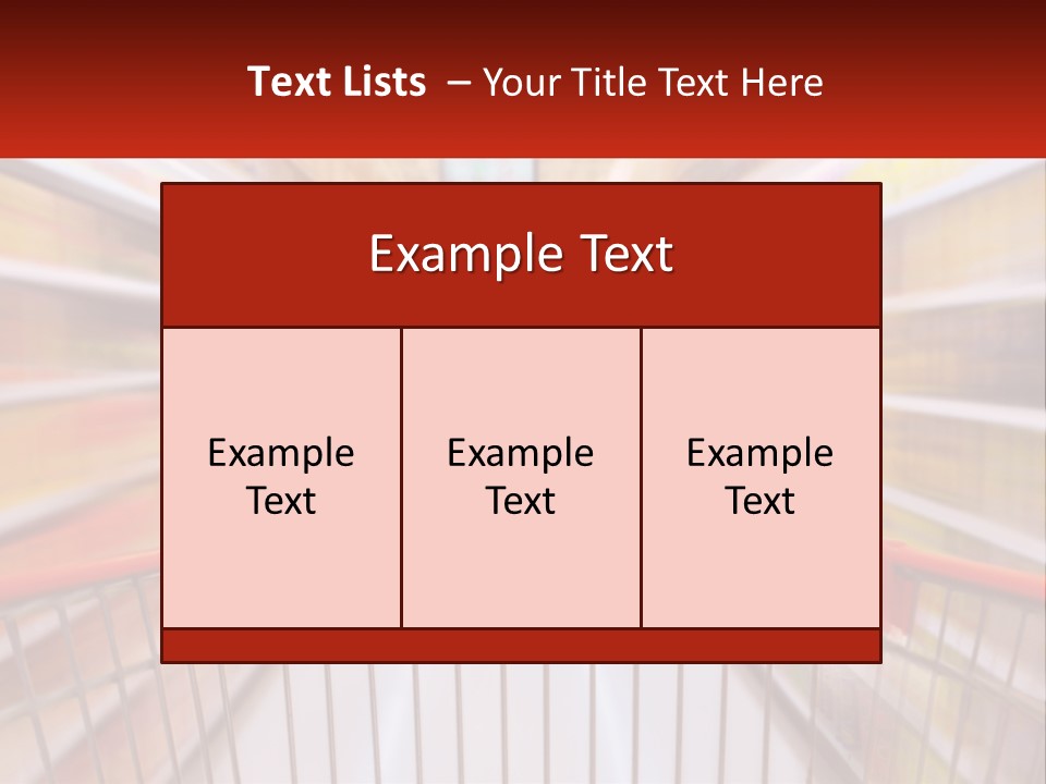 A Shopping Cart In A Store With A Person In The Background PowerPoint Template