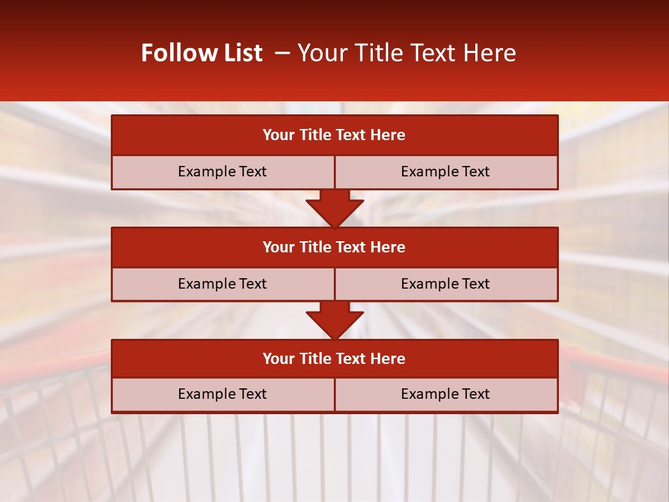 A Shopping Cart In A Store With A Person In The Background PowerPoint Template