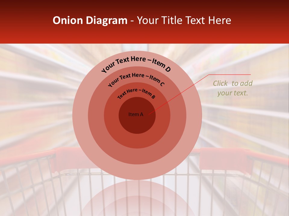 A Shopping Cart In A Store With A Person In The Background PowerPoint Template