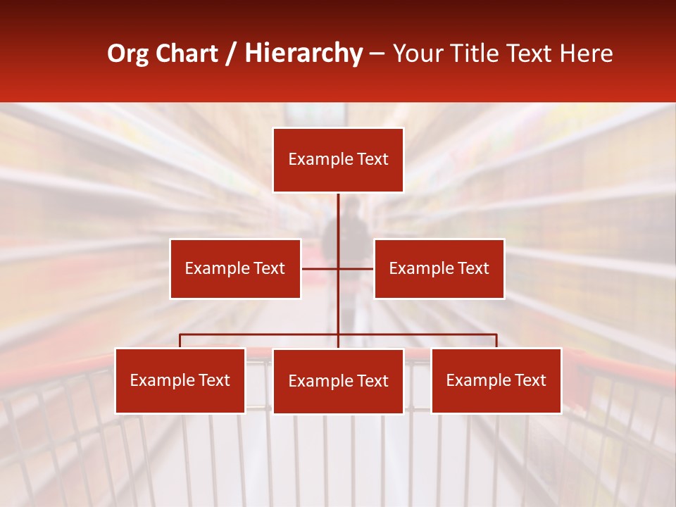 A Shopping Cart In A Store With A Person In The Background PowerPoint Template