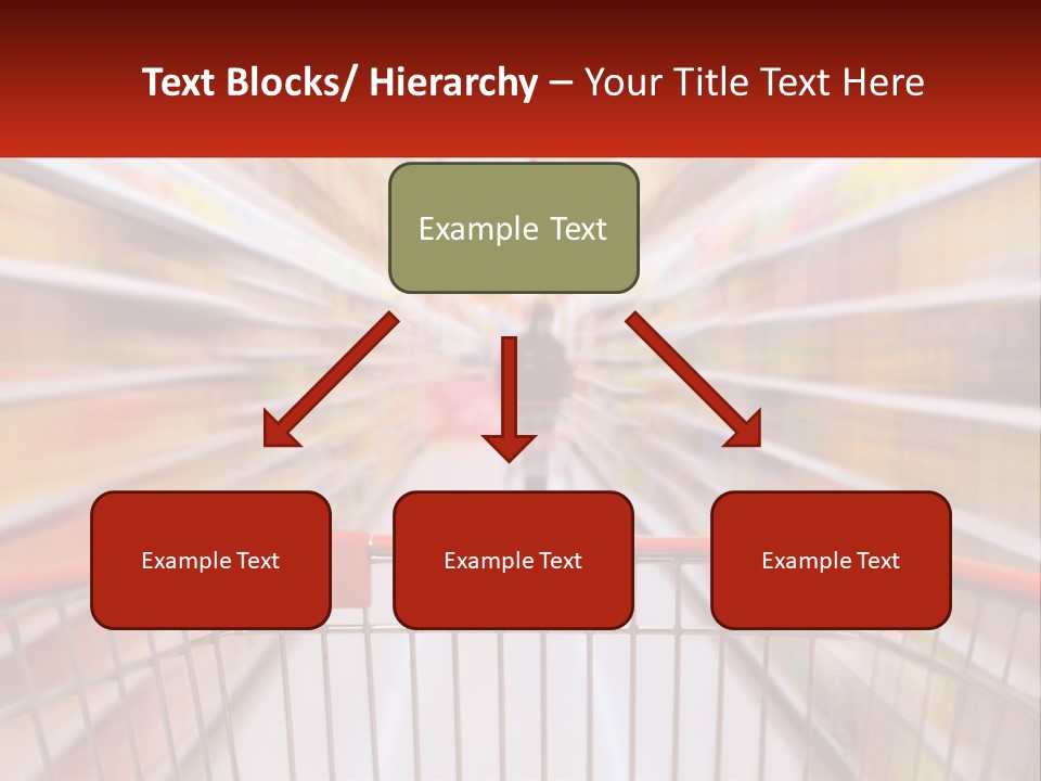 A Shopping Cart In A Store With A Person In The Background PowerPoint Template