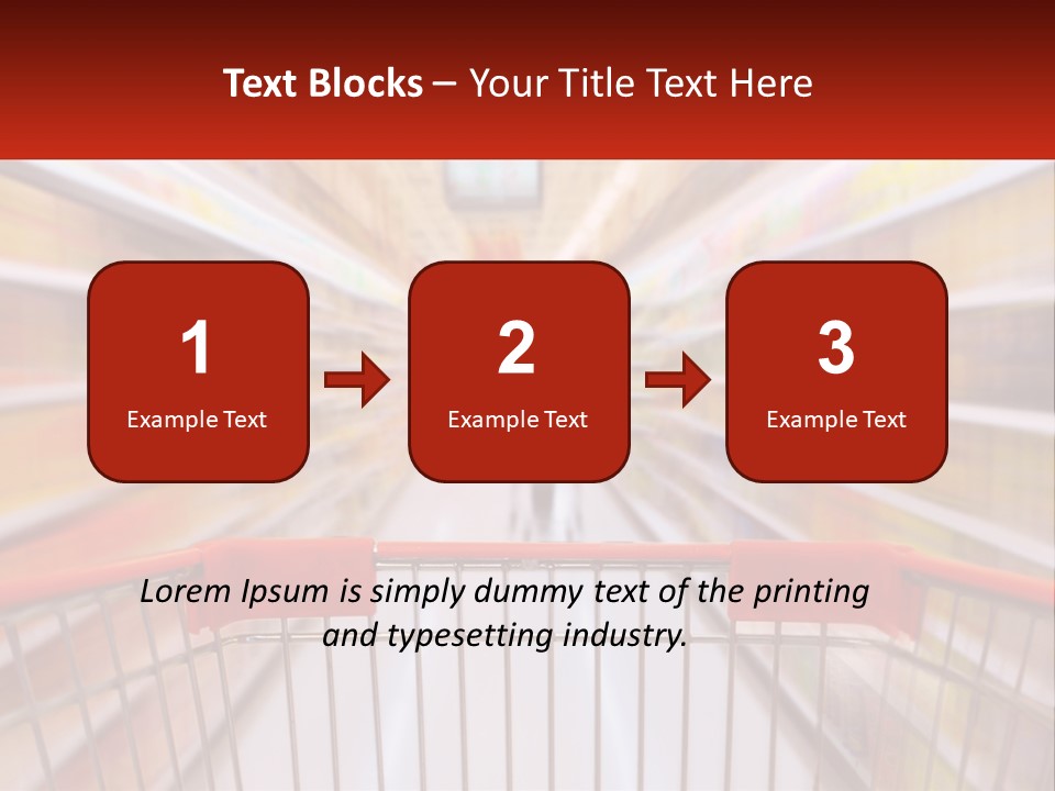 A Shopping Cart In A Store With A Person In The Background PowerPoint Template
