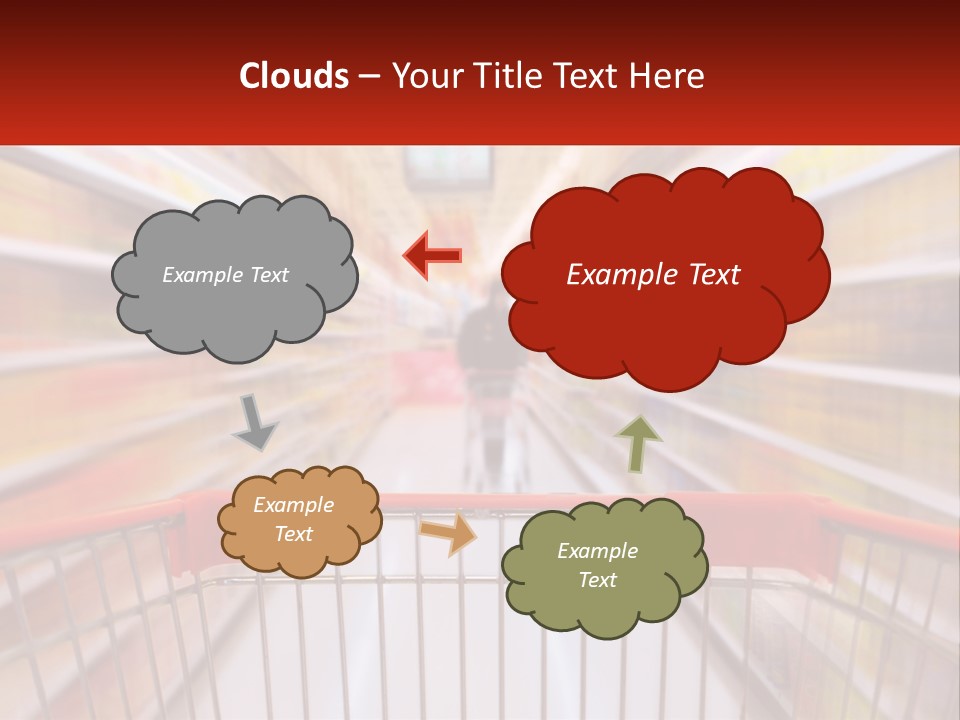 A Shopping Cart In A Store With A Person In The Background PowerPoint Template