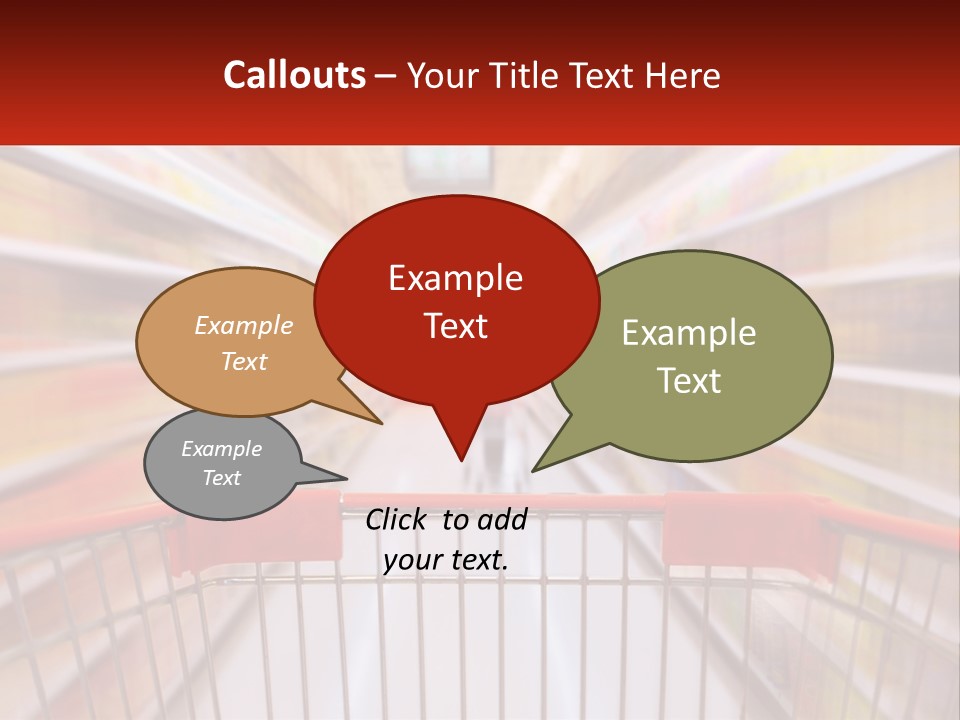 A Shopping Cart In A Store With A Person In The Background PowerPoint Template