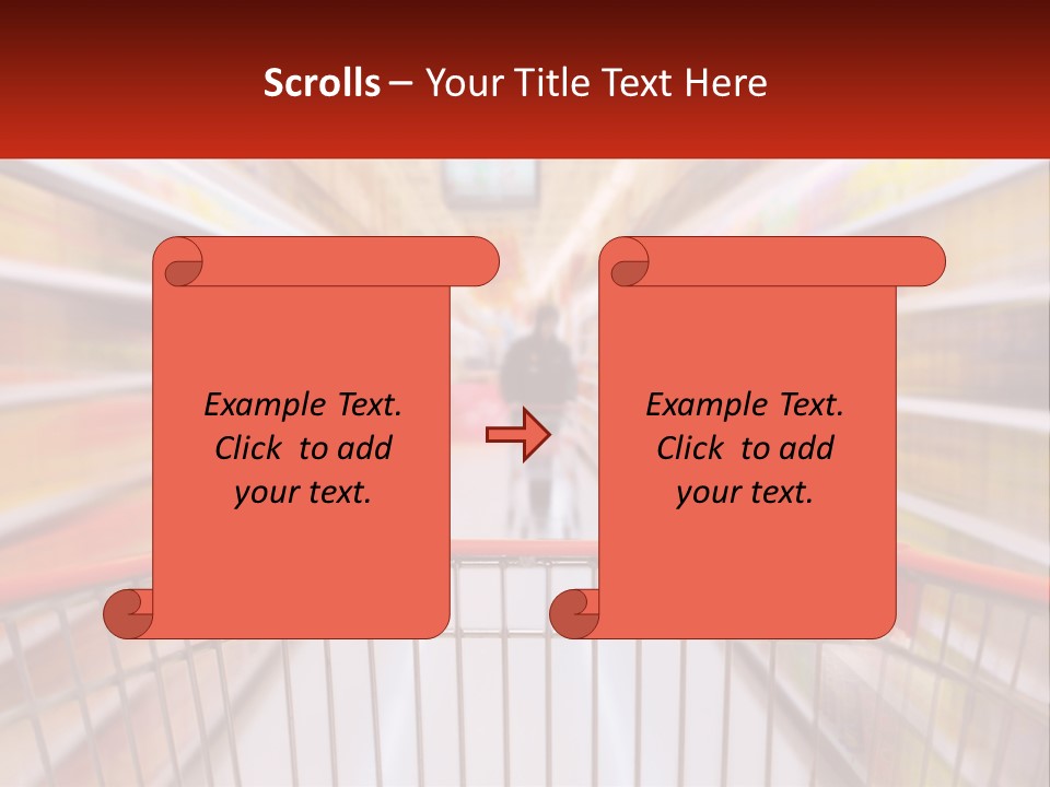 A Shopping Cart In A Store With A Person In The Background PowerPoint Template