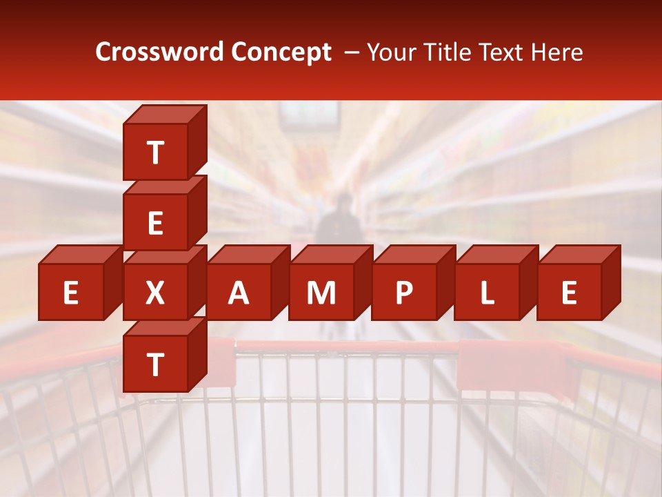 A Shopping Cart In A Store With A Person In The Background PowerPoint Template