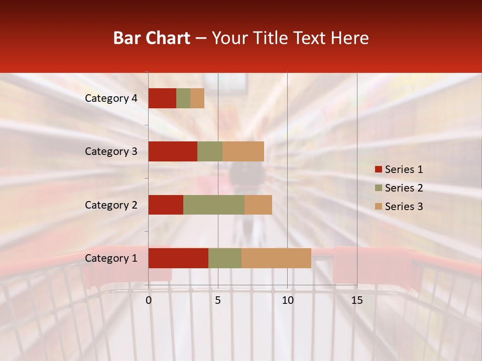 A Shopping Cart In A Store With A Person In The Background PowerPoint Template