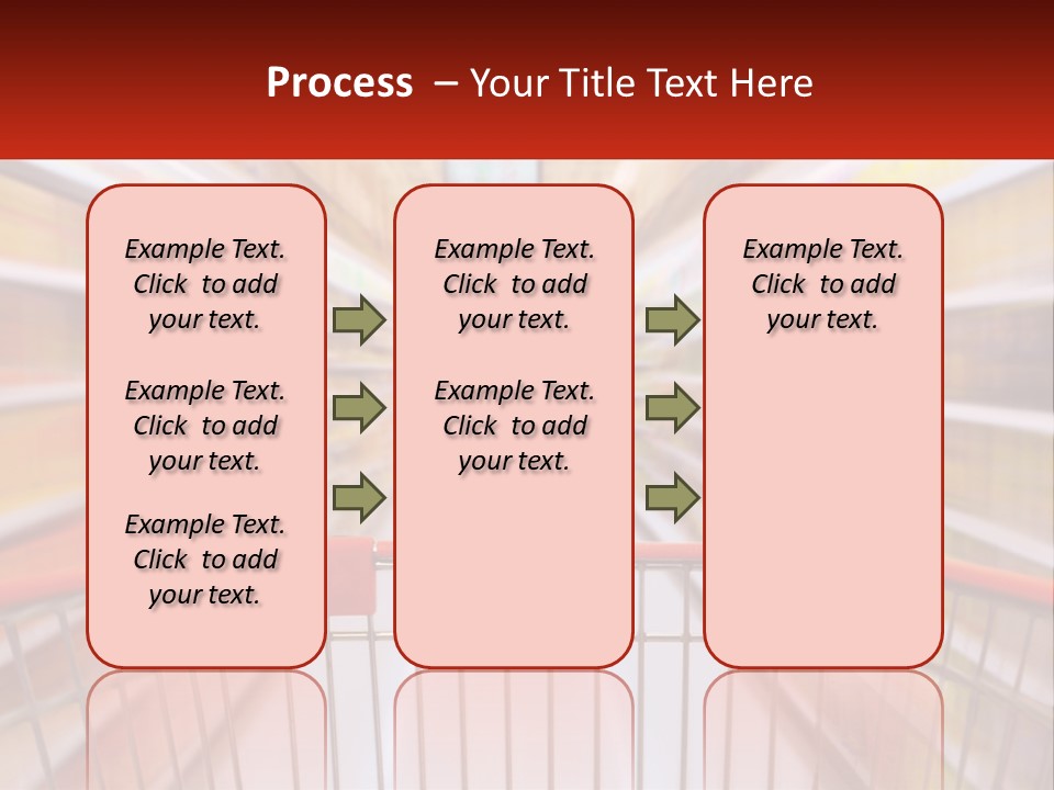 A Shopping Cart In A Store With A Person In The Background PowerPoint Template