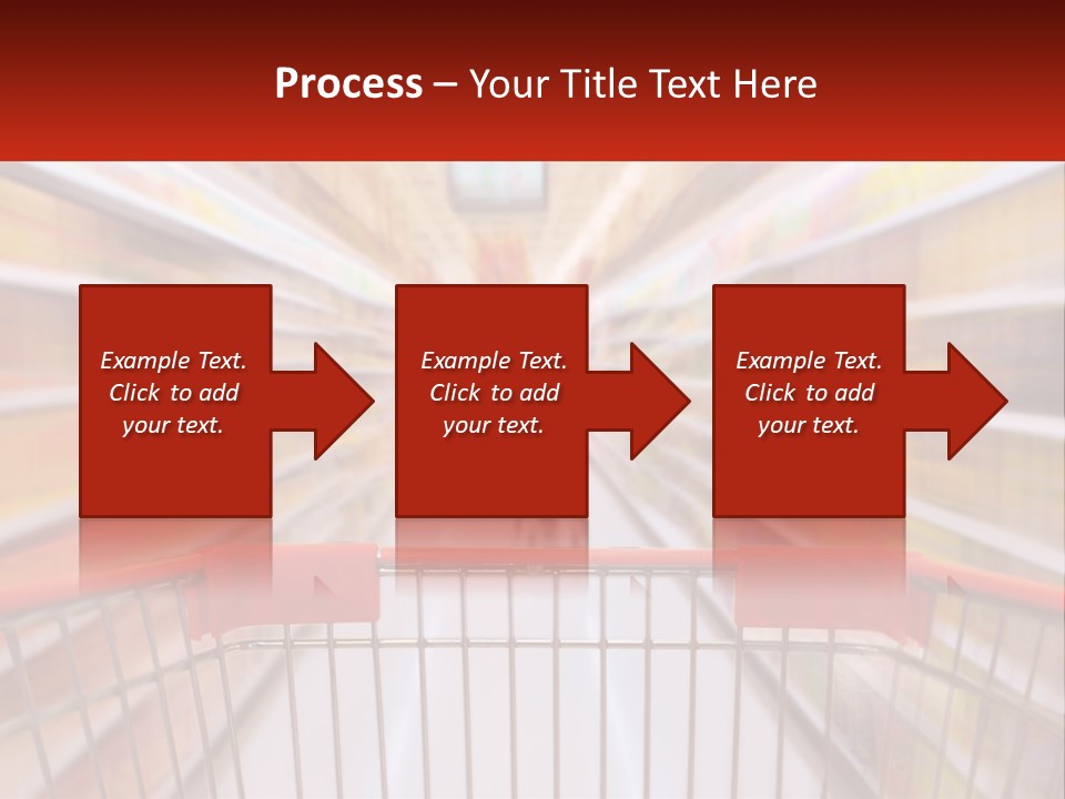 A Shopping Cart In A Store With A Person In The Background PowerPoint Template