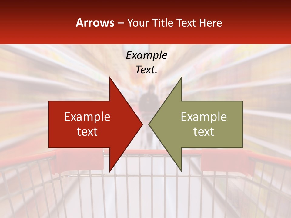 A Shopping Cart In A Store With A Person In The Background PowerPoint Template