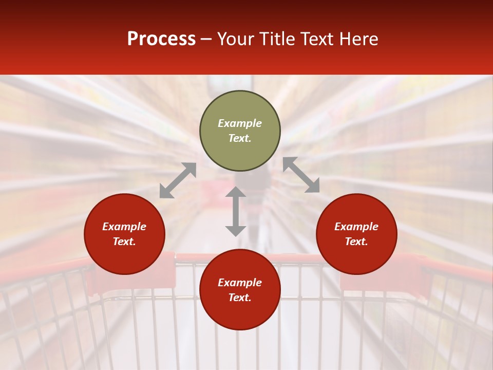 A Shopping Cart In A Store With A Person In The Background PowerPoint Template