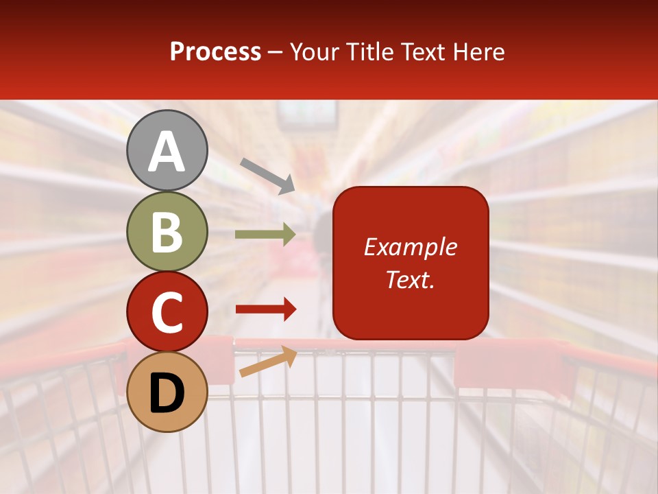 A Shopping Cart In A Store With A Person In The Background PowerPoint Template
