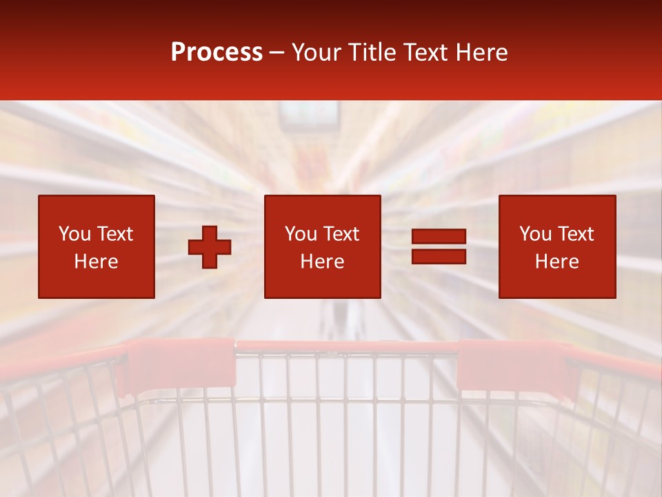 A Shopping Cart In A Store With A Person In The Background PowerPoint Template