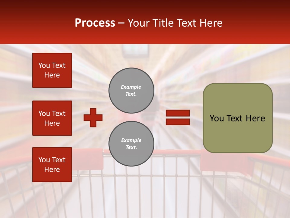 A Shopping Cart In A Store With A Person In The Background PowerPoint Template