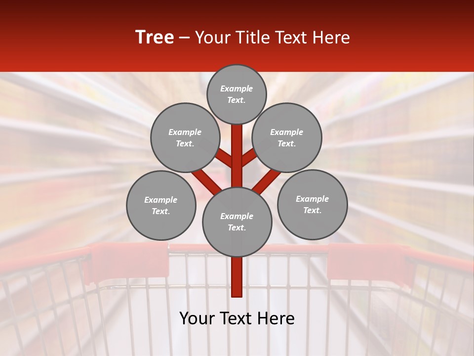 A Shopping Cart In A Store With A Person In The Background PowerPoint Template