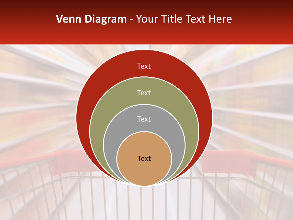 A Shopping Cart In A Store With A Person In The Background PowerPoint Template