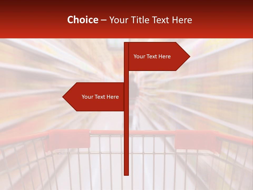 A Shopping Cart In A Store With A Person In The Background PowerPoint Template