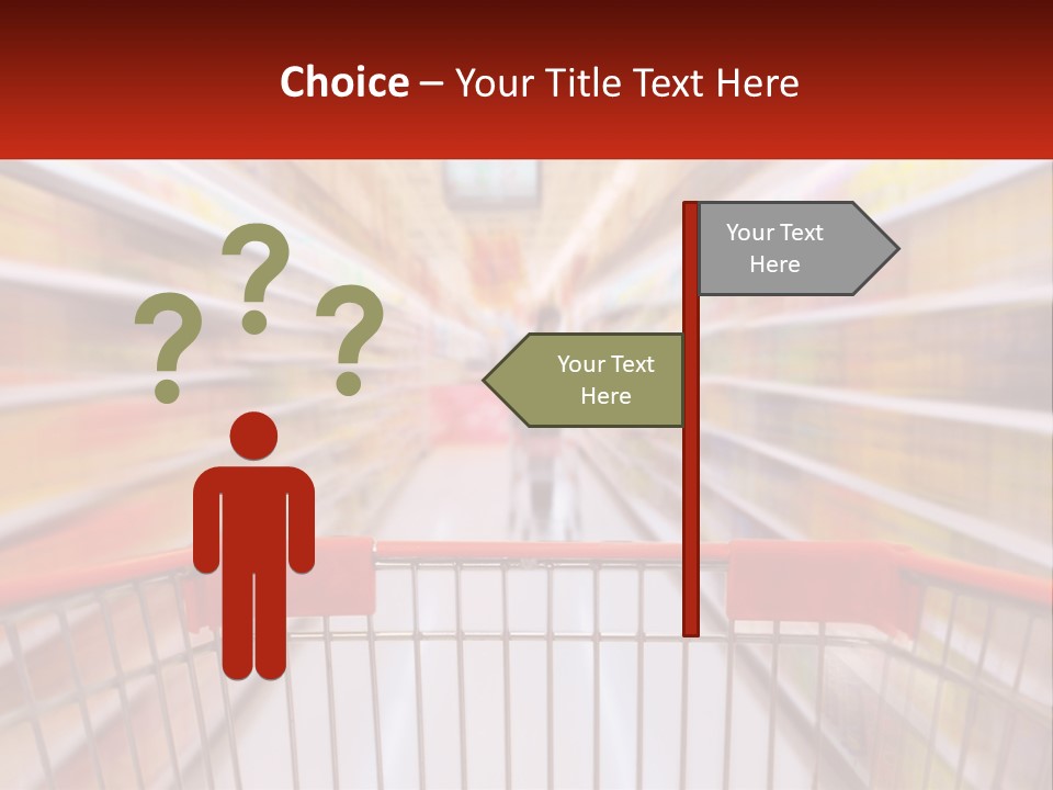 A Shopping Cart In A Store With A Person In The Background PowerPoint Template