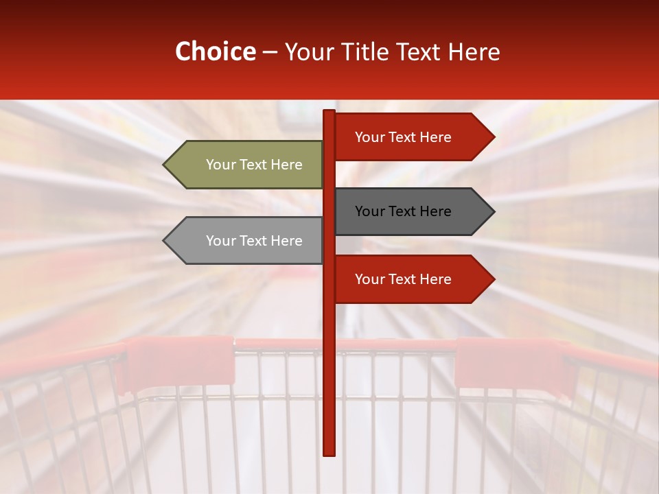 A Shopping Cart In A Store With A Person In The Background PowerPoint Template