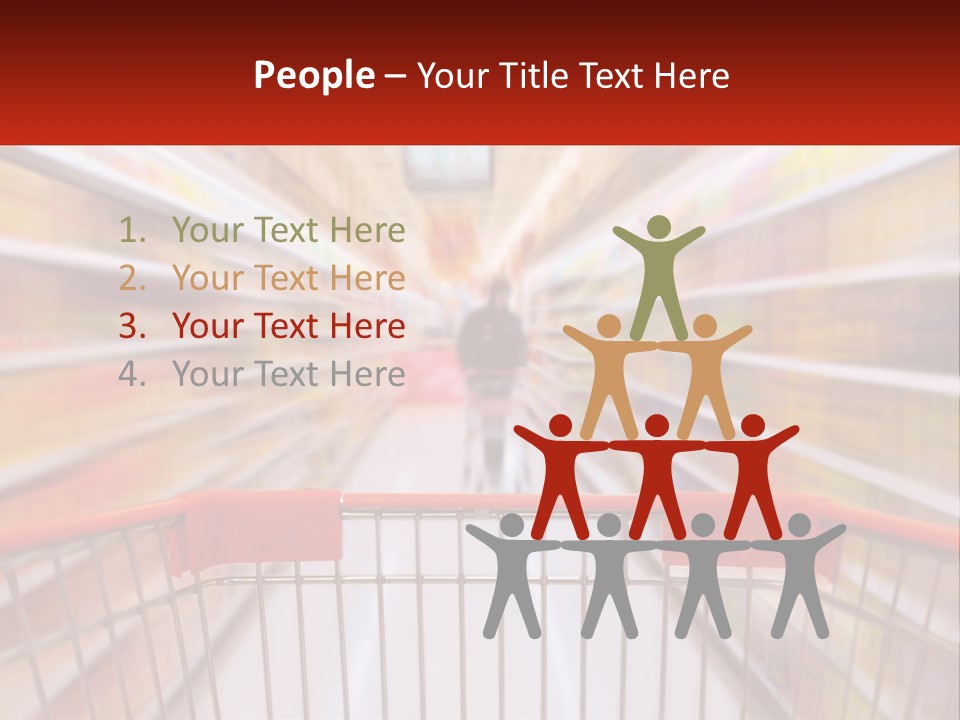 A Shopping Cart In A Store With A Person In The Background PowerPoint Template