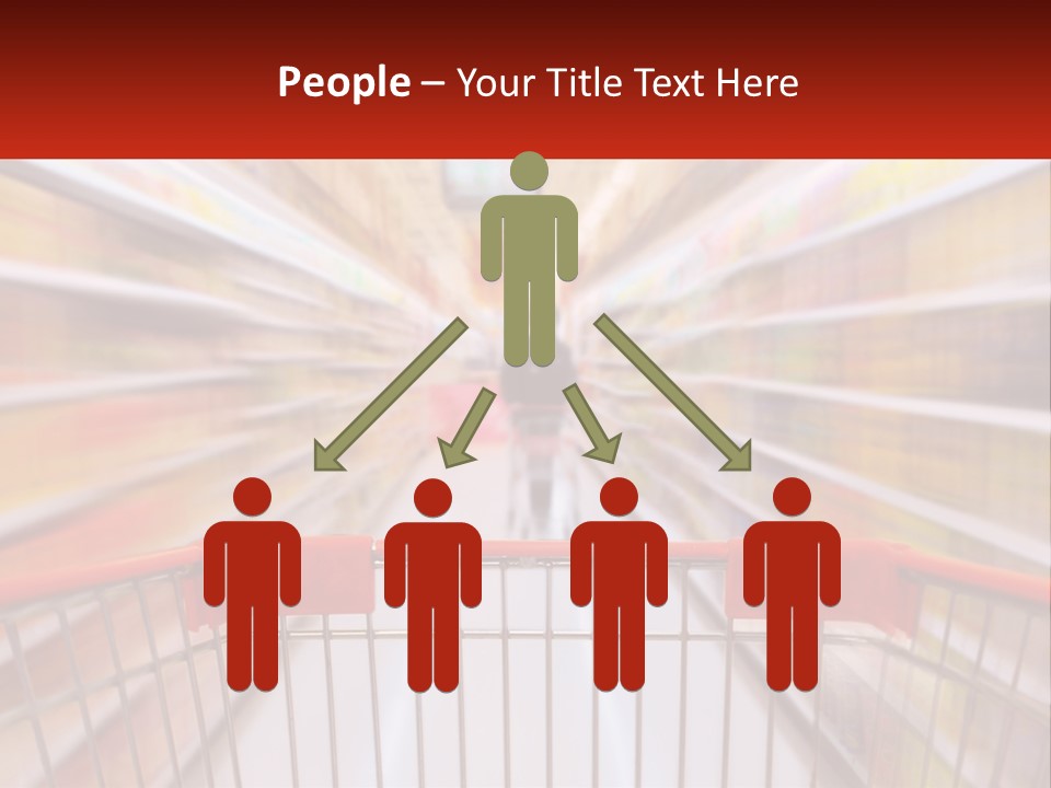 A Shopping Cart In A Store With A Person In The Background PowerPoint Template