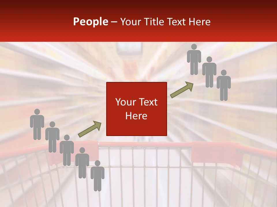 A Shopping Cart In A Store With A Person In The Background PowerPoint Template