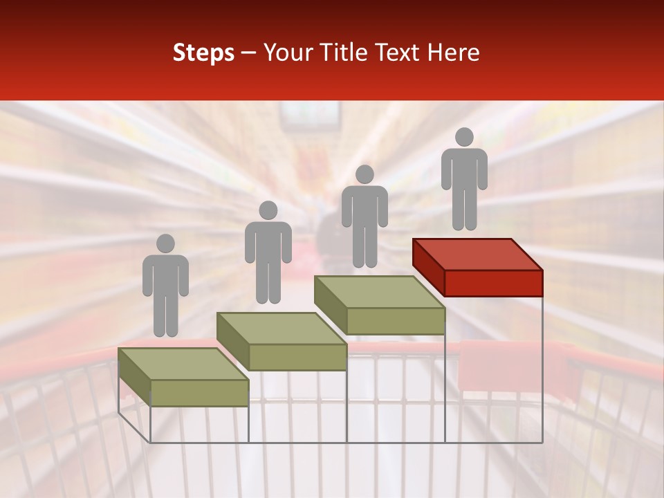 A Shopping Cart In A Store With A Person In The Background PowerPoint Template