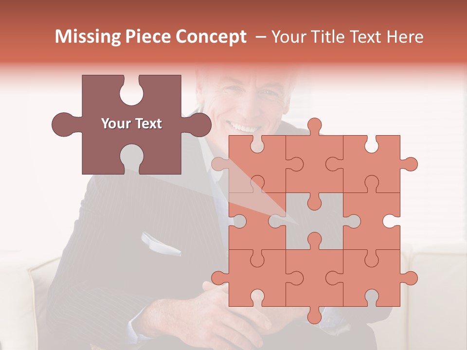 A Man In A Suit Is Holding A Sign PowerPoint Template