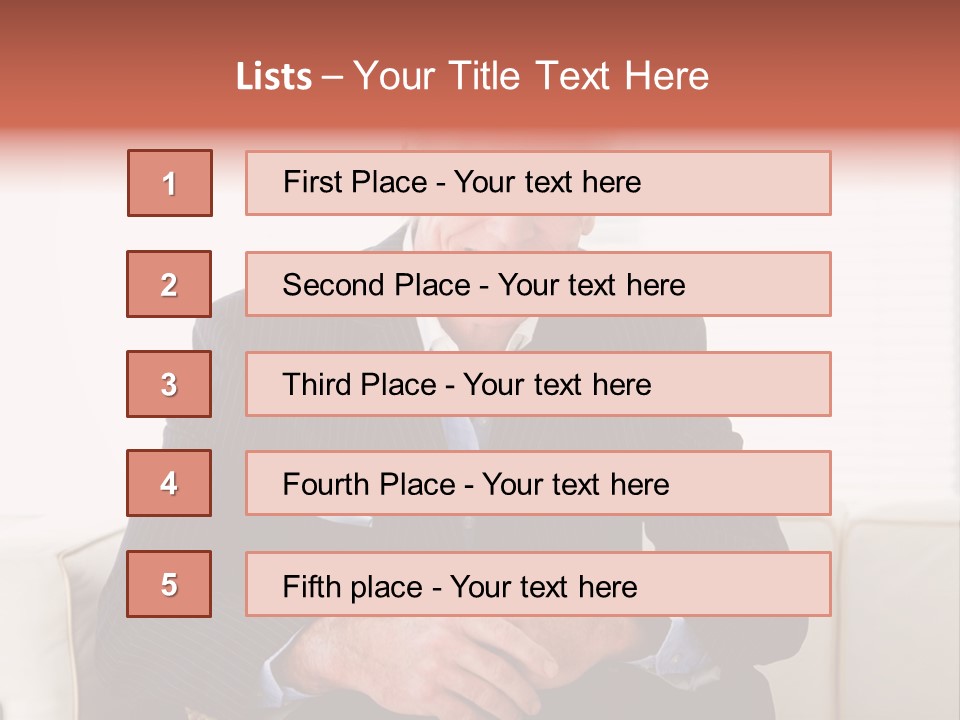 A Man In A Suit Is Holding A Sign PowerPoint Template